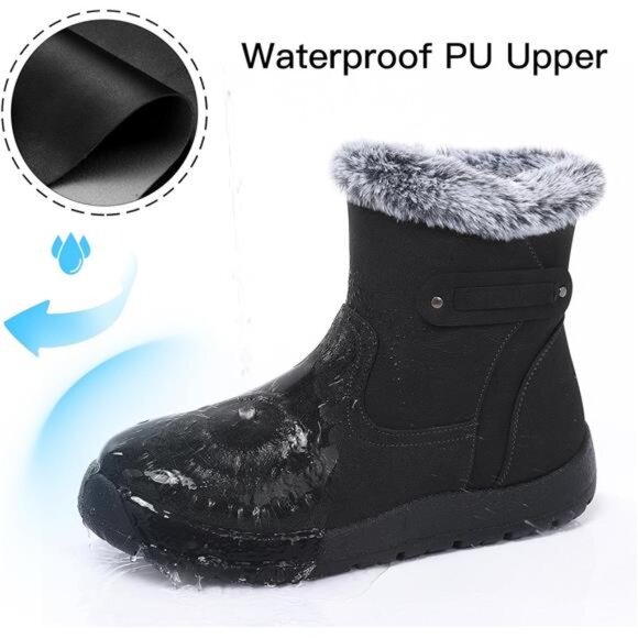 Women's Snow Boots Winter Fur Lined Waterproof Anti-Slip Boots - Picture 4 of 6